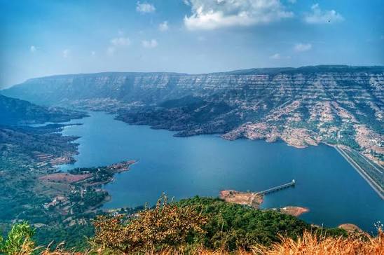 Dhom Dam backwaters in Wai